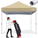 ABCCANOPY Pavillon 3x3M WASSERDICHT Flatpavillon Pop-up Gartenzelt Festzelt,Beig