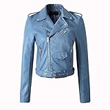 Übergangs Jacke Damen Bomberjacke PU Lederjacke Bikerjacke mit Reißverschluss Kurze Jacke Herbst Frühling Lederjacke im Bikerjacke Schlanke Lederjacke Frühjahr Blazer Jack