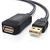 CSL - 10m Meter USB 2.0 Repeater- Verlängerungskabel Extension Cable aktiv mit Signalverstärkung - Signalverstärker Repeater - erweiterbar - vergoldete Kontakte - schw