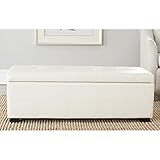 Safavieh Hudson Collection NoHo Tufted Beige Linen Large Storage B
