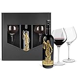 Rotwein Geschenkset: Justitia Cabernet Sauvignon trocken Italien (0,75 l) mit 2 Wertmann-living Rotweing