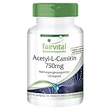 Acetyl-L-Carnitin hochdosiert - 750mg - HOCHDOSIERT - VEGAN - 120 Kap