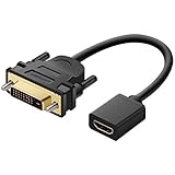 YUTR 1080P HDMI-Buchse zu DVI-D 24 Plus 1 männlicher HDMI-DVI-Adapter, Kabel-Zweiwege-DVI-zu-HDMI-Konverter für Raspberry Pi TV-Box