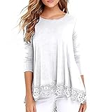 Damen T-Shirt Langarm Damen Tops Baseball Shirts Rundhals Tunika Bluse Damen Rundhals Spitzennähte T-Shirt Sexy Spaghetti Ärmellose Weste V-Ausschnitt Spitzenoberteile Lässige T-Shirt B