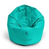 BubiBag Sitzsack XL | 2-in-1 Sitzkissen mit Füllung Bodenkissen Kissen Sessel BeanBag (125cm Durchmesser, türkis)