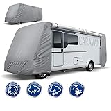 ECD Germany Schutzhülle für Wohnmobile - Größe XL 870 x 235 x 275 cm - Atmungsaktive Integrierte Abdeckplane Ganzgarage Schutzhaube für Reisemobile Campingmobile Wohnwag