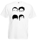 World-of-Shirt Herren T-Shirt Big Bang Theory Fab Four|weiß-XXL