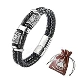 C2Jew Vegivisir-Armband aus Edelstahl Lederarmband Manschette Amulett Schmuck Nordischer Wikinger Kompass R