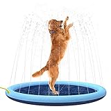 Splash Sprinkler Pad Für Hunde Und Kinder,Planschbecken Für Kinder,Hundepool, Hundebad Pool Verdickt, Badewanne, Haustier, Kinder-Pool,Sommer Outdoor Wasserspielzeug,40in/100