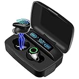 Moosen Bluetooth Kopfhörer In Ear Kabellos Bluetooth 5.0 Kopfhörer 156H Playtime Deep Bass Hi-Fi Stereo Sound Wireless Ohrhörer mit Mikrofon, IPX7 Wasserdicht, Smart LCD Digitalanzeige Ladek