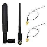 WayinTop 2 Set 8dBi WiFi RP-SMA Weiblich Antenne Dual Band Drahtlose WLAN Netzwerk 2,4GHz 5GHz 5,8GHz + 20cm IPEX zu RP-SMA Weiblich Pigtail WiFi Kabel für NGFF M.2 WiFi/WLAN/3G/4G