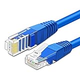 TNP Cat6 Ethernet-Patchkabel (15,2 m, 5er-Pack) – Professioneller vergoldeter RJ45-Anschluss, Computernetzwerk-LAN-Drahtstecker, hochwertig, geschirmt, verdrilltes Paar (blau)