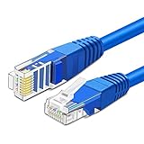 TNP Cat6 Ethernet-Patchkabel (4,5 m, 20 Stück) – Professioneller vergoldeter RJ45-Stecker Computernetzwerk LAN-Drahtstecker Premium geschirmtes Twisted Pair (blau)