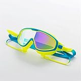 WUBBHIN Schwimmbrille Hoher Qualität Anti-Nebel UV-Schutz Schwimmen-Goggles-Pool-Schwimmglas-Ohrstöpsel für Kinder Schwimmbadzubehör (Color : Lake Blue Yellow)