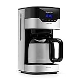 Klarstein Kaffeemaschine Arabica mit Filter - Filter-Kaffeemaschine, 800 Watt, EasyTouch Control, 1.2 L, bis 12 Tassen, inkl. Permanentfilter, silber-schw