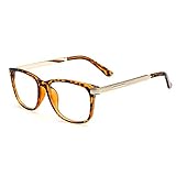 Sygjal Art und Weise kühle Glas-Frauen Retro Vintage Lesung Brillen Feld Men Square Brillen optische Brillen Klar (Frame Color : Leopard, Size : Kostenlos)