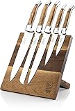 Laguiole Style de Vie Messerset Luxury Line, 5-teilig, Magnetischer Messerblock, O