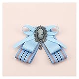 FANGLMY Brosche Koreanische Fliege Bowknot Ribbon Brosche Nadelschönheit Kopf Krawatte Hemd Kragen Pins und Broschen für Frauen Zubehör Schmuck (Color : Adjustment Belt, Metal Color : 4)