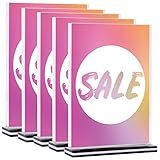 A4 (5 Stück) Acryl Ständer Tischaufsteller, T-Form, A4 Aufsteller Werbeaufsteller T-Aufsteller Menükartenhalter aus Glasklar Acryl für Restaurants Speisekarten Dokumente Bü