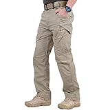 BELLOO Herren Taktische Hose Baunwolle Chino Hose Rangerhose Kampfhose Militär Hose,Khaki,L