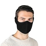 Winter Winddichte Maske,Winter Kalt Beweis Maske Winddicht Ski Gesichtsmaske Halbes Gesicht Mund Wärmer für Motorrad, Winddicht, Anti-Staub,Radfahren, Skifahren, Schwarz(Unisex Warm)