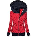 CCOOfhhc Sweatjacke Damen Lang Softshelljacke Wasserdicht Atmungsaktiv Jacke Sweatjacke mit Kapuze Weste Langarm Oversize Outdoor Jacken Herbstmantel Elegant Sweatshirt M