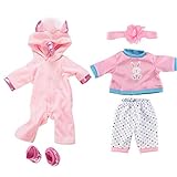 Buty Mädchen Puppen Unicorn Jumpsuit Sets Kreative Pferden-Muster-puppenkleidung Mit Schuh-Baby-Puppen-dekor Kleidung Kit 2 Set R
