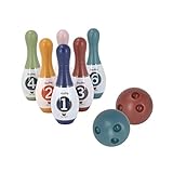 Fulenyi Kegelspiel für Kinder Bowling Ball Set mit 6 Kegel und 2 Bälle Drinnen Draußen Spielzeug Geschenke Spiele ab 3 Jahren Junge M