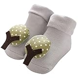 GiHai Baby Krabbelschuhe Rasselsöckchen Cartoon Muster Rutschfest Atmungsaktive Kindersocken / Activity Boden Socken mit niedlichen Tier-Köpfchen zum Geräusche Erzeugen Lernspielzeug 0-24 M