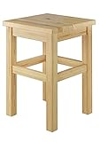 Erst-Holz® Holzhocker Massivholzsitz ohne Lehne in Kiefer massiv oder weiß V-90.71-41, Holzart/Holzfarbe: