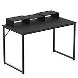 Panginc Computer Schreibtisch Arbeitsschreibtisch mit Erhöhung, Modern Simple Style PC-Schreibtisch, 100 x 50 cm, Schw