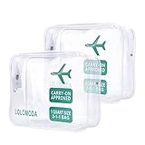 Kulturbeutel Transparenter, 2 Durchsichtige Flugzeug Beutel, Kosmetiktasche für Koffer, Kulturtasche zum Transport von Flüssigkeiten, Transparente Toilettentasche Damen & Herren (Blau)