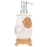 TOPBATHY Leere Seifenspenderflasche mit Pumpe Retro Europäischer Stil Nachfüllbare Arbeitsplatte Shampoo Lotion Pumpspenderbehälter für Badezimmer Küche (Weiß)