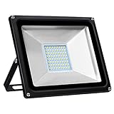 LED Strahler Außen,50W Led Scheinwerfer 5000LM Superhell Außenstrahler,IP65 Wasserdicht LED Fluter 3200K Flutlicht Warmweiß Außenlampe Außenleuchte Wandleuchte für Garage Garten Sportplatz H