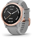 Garmin Fenix 6S Sapphire Roségold mit Silikonarmband grau 010-02159-21