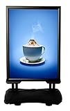 DISPLAY SALES Kundenstopper Plakatständer WindPro® DIN A0 schwarz | Wetterfester Plakataufsteller mit befüllbarem Wassertank | windfester Werbeaufsteller mit robusten S