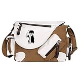 QLma harry potter mode süße umhängetasche mädchen leinwand schultasche jungen umhängetasche lunch bag mittel braun-g