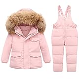 YQSR Schneeanzug Mädchen Jungen Daunenjacke mit Kapuze + Skihose Kinder Skianzug Baby Daunenjacke Winterjacke Snow