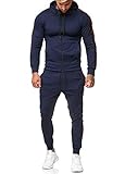 OneRedox Herren Jogginganzug Sportanzug Modell 1004 Blau S