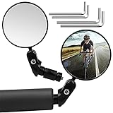 Jinlaili 2 Stücke Fahrradspiegel Rückspiegel, Fahrrad Spiegel, Einstellbare 360°Drehung mit Rückreflektor, Lenker-Fahrradspiegel Konvexspiegel, Runder Fahrradrückspiegel für Durchmesser 17.4-22