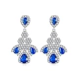 KnSam Damen Ohrringe, Ohrringe Silber Hochzeit Wassertropfen Mit Cubic Zirkonia Kupfer Ohrhänger Frau Mädchen Zirkonia Weiß Ohrring
