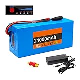 FJYDM E-Bike Akku 36V 10Ah 14Ah Lithium-Li-Ionen-Akku Für Elektroroller Mit Ladegerät Und BMS Lithium-Ionen-Akku Für Elektrofahrräder 200W 300W 350W 500W Motor,10AH