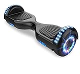 Self-Balancing Scooter, Hoverboard Elektro Scooter 6,5zoll Scooter hoverboard kinder Bluetooth Scooter mit bunten Lichter Bluetooth eingebaute Geschenk für (Black)