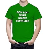 T-Shirt selbst gestalten und Bedrucken Lassen mit dem Amazon T-Shirt Designer, eigende Fun T-Shirts erstellen. Hochwertiger Flex Druck T-Shirt aus Ökotex-100 Zertifiziert. (XL, Grün)