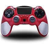 PS4 Controller, Game Controller für Playstation 4 mit Dual Vibration 6-Gyro/Touch Panel/LED Indicator, für PS4/Slim/Pro Konsole (rot)