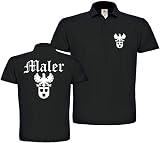Herren Polo-Shirt Maler Zunftwappen XS bis 4XL (Schwarz, 4XL)