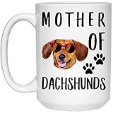 N\A Lustige Mutter des Dackels Light Gold Sunset Retro White Coffee Mug