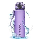 TOPLUS Sport Trinkflasche Auslaufsicher Tragbare Sportflasche aus Kunststoff Wasserflasche Fahrradflasche für Kinder,Fahrrad, Schule,Camping Freien,Outdoor,Gym [BPA Frei Tritan] (Lila, 500ML)