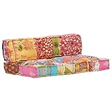 vidaXL Pouf Sitzpouf Palettenkissen Palettenauflage Sitzkissen Palettenpolster Bodenkissen Palettensofa Paletten Polster Kissen Auflage Patchwork S