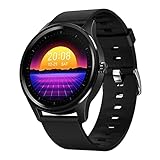 LMGKS DT55 Herzfrequenz Smartwatch Android Ios Herren Sportuhr Fitness Uhr Aktivitätstracking Schrittzähler Armband Blutdruck (B)